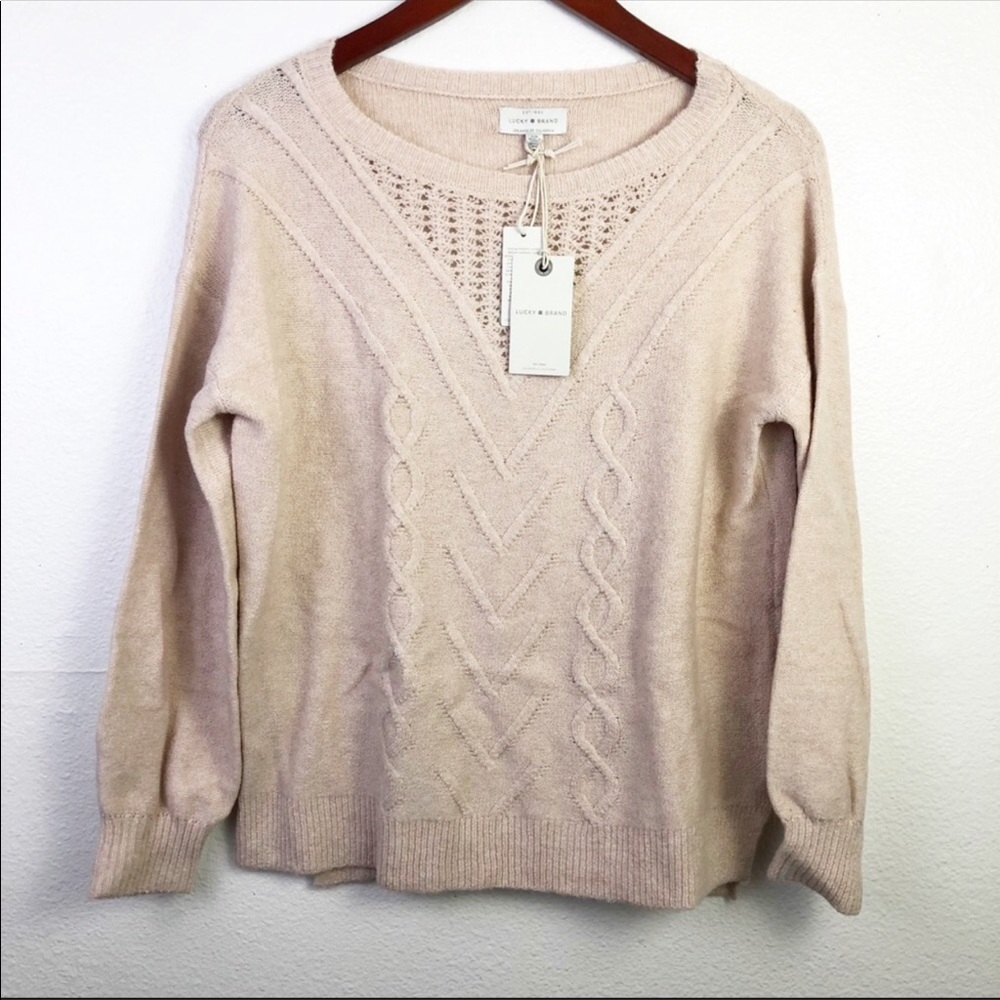 Lucky Brand Pink Cable Knit Sweater S/P